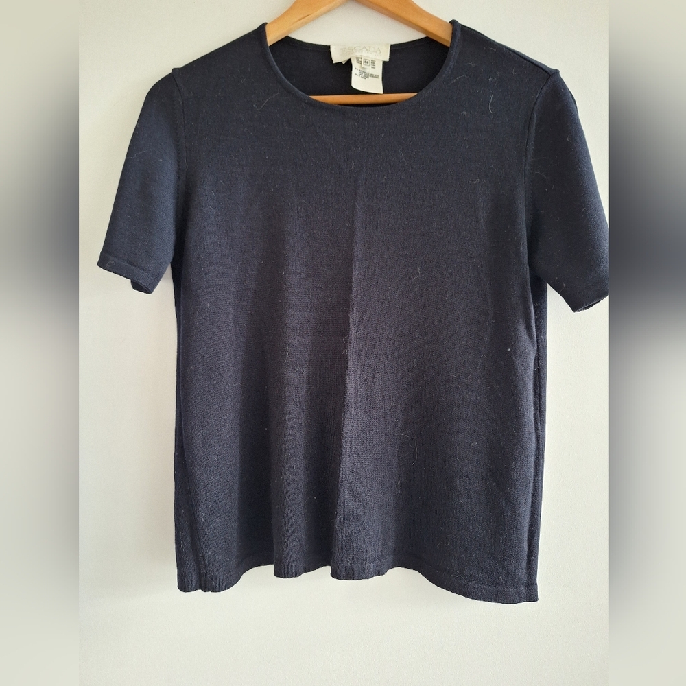 Escada Short Sleeve Short Sleeve Wool Blend Sweater